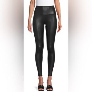 Women's Black Leather Leggings